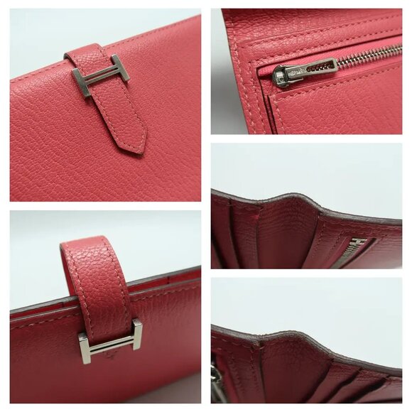 HERMES Bearn Pink Leather Wallet 936-041625 - Picture 8 of 12